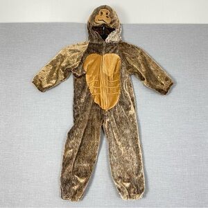 Monkey Costume with Hood Sz 4-6X Zipper Up Plush Cute and Cozy for Halloween